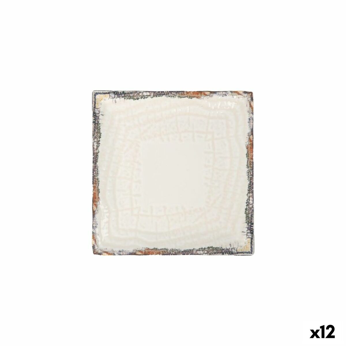 Plato de Postre La Mediterránea Albus 18 x 18 x 2 cm (12 Unidades)