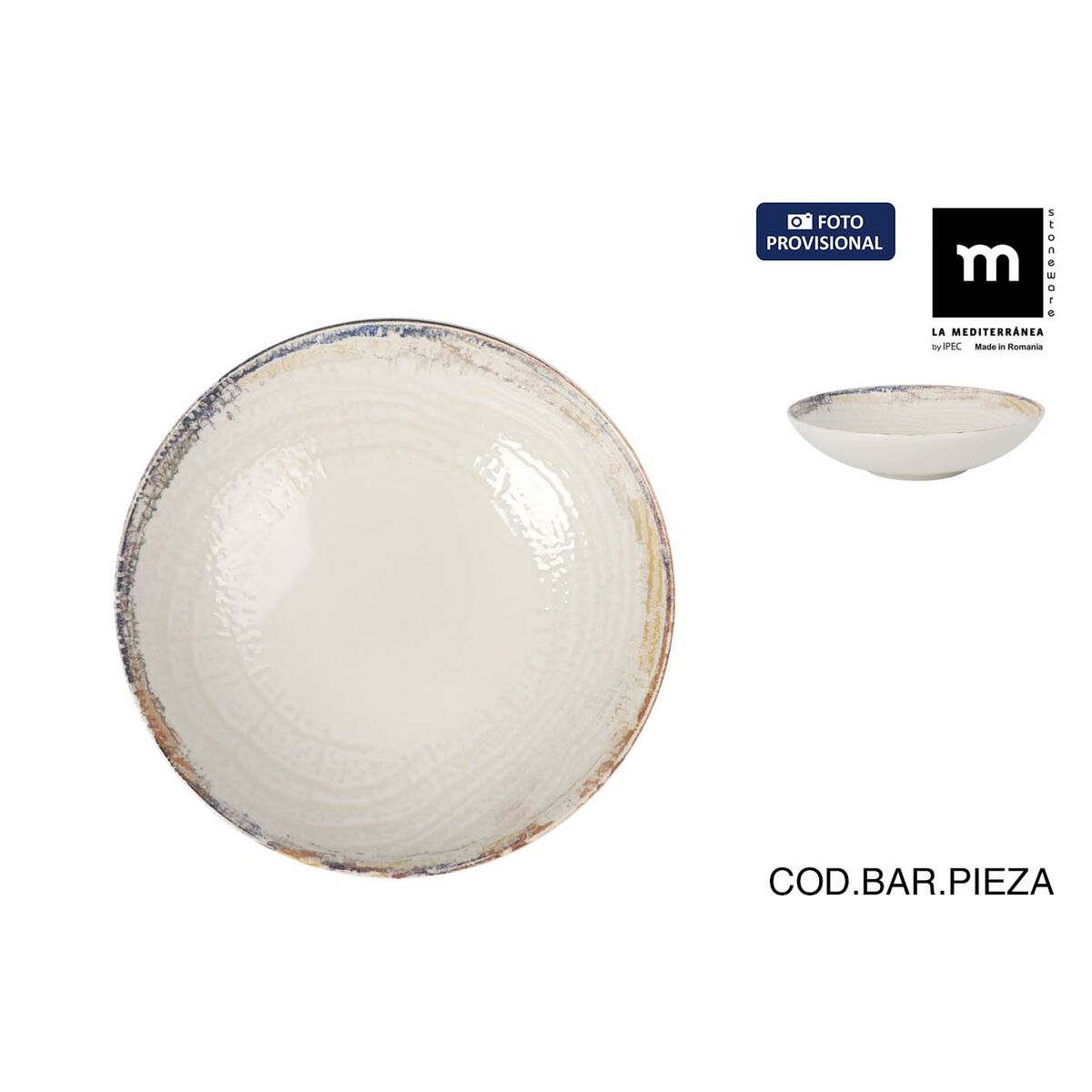 Plato Hondo La Mediterránea Albus Ø 21 cm (12 Unidades)