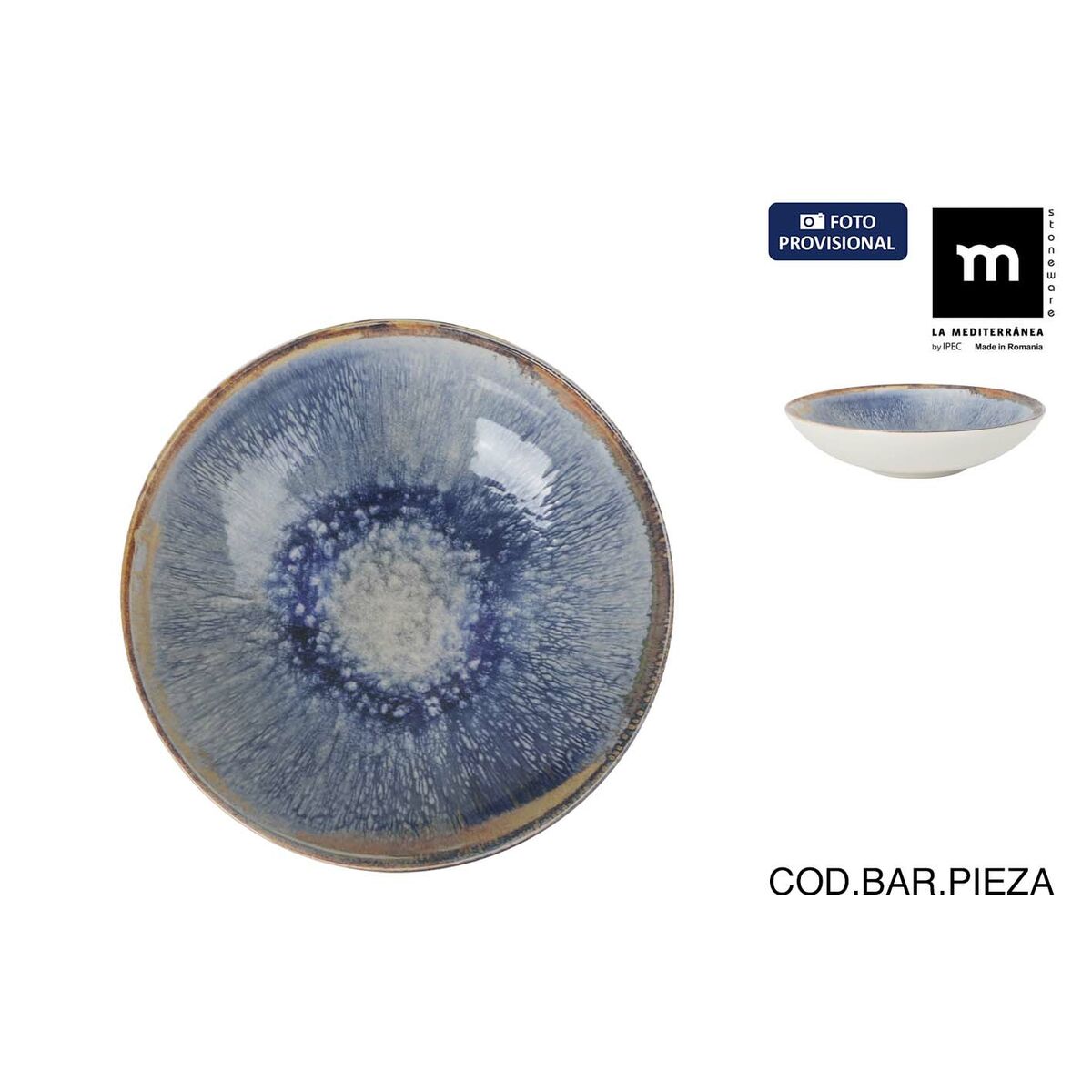 Plato Hondo La Mediterránea Aelia Ø 21 cm (12 Unidades)