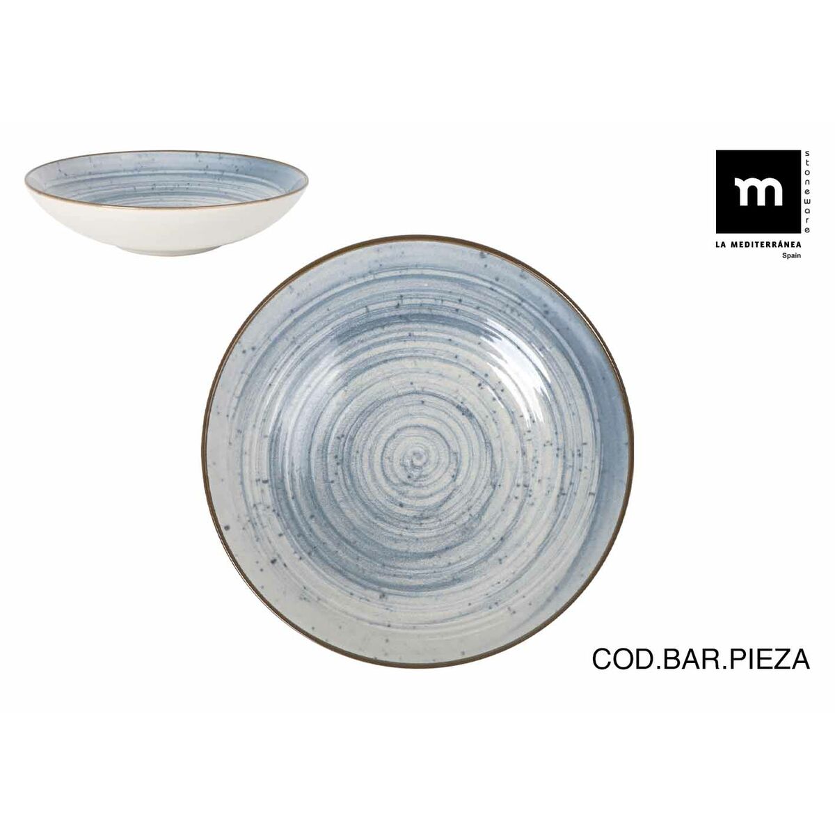 Plato Hondo La Mediterránea Swirl Ø 21 cm (12 Unidades)