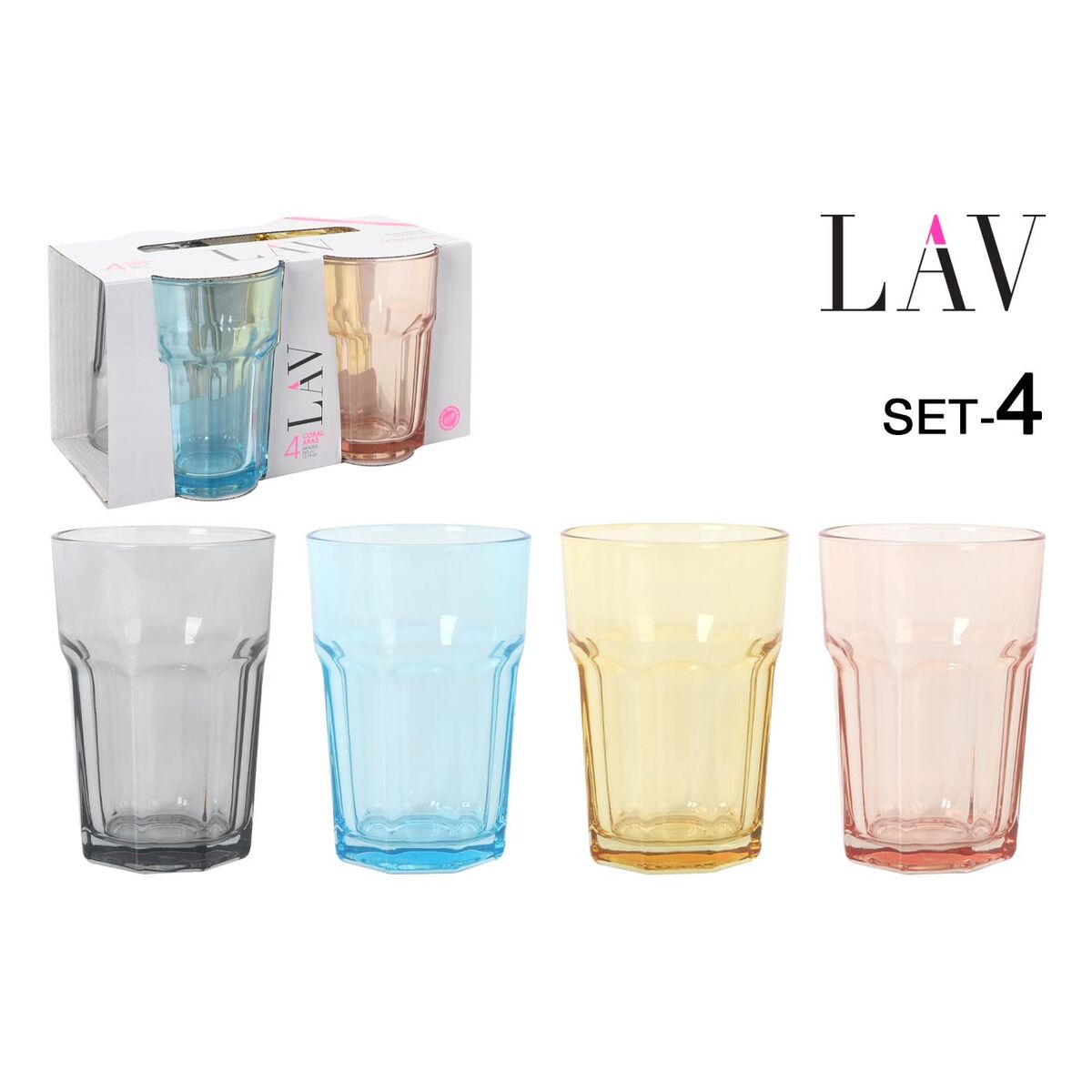 Set de Vasos LAV ARAS 4 Piezas (6 Unidades)