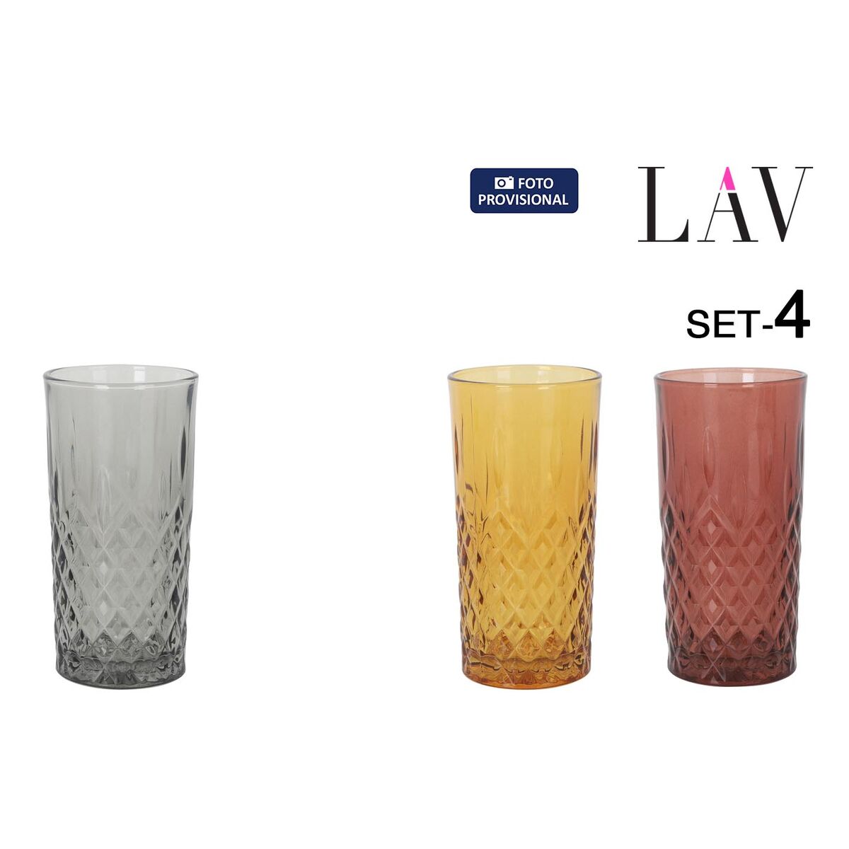Set de Vasos LAV ODIN 4 Piezas (6 Unidades)