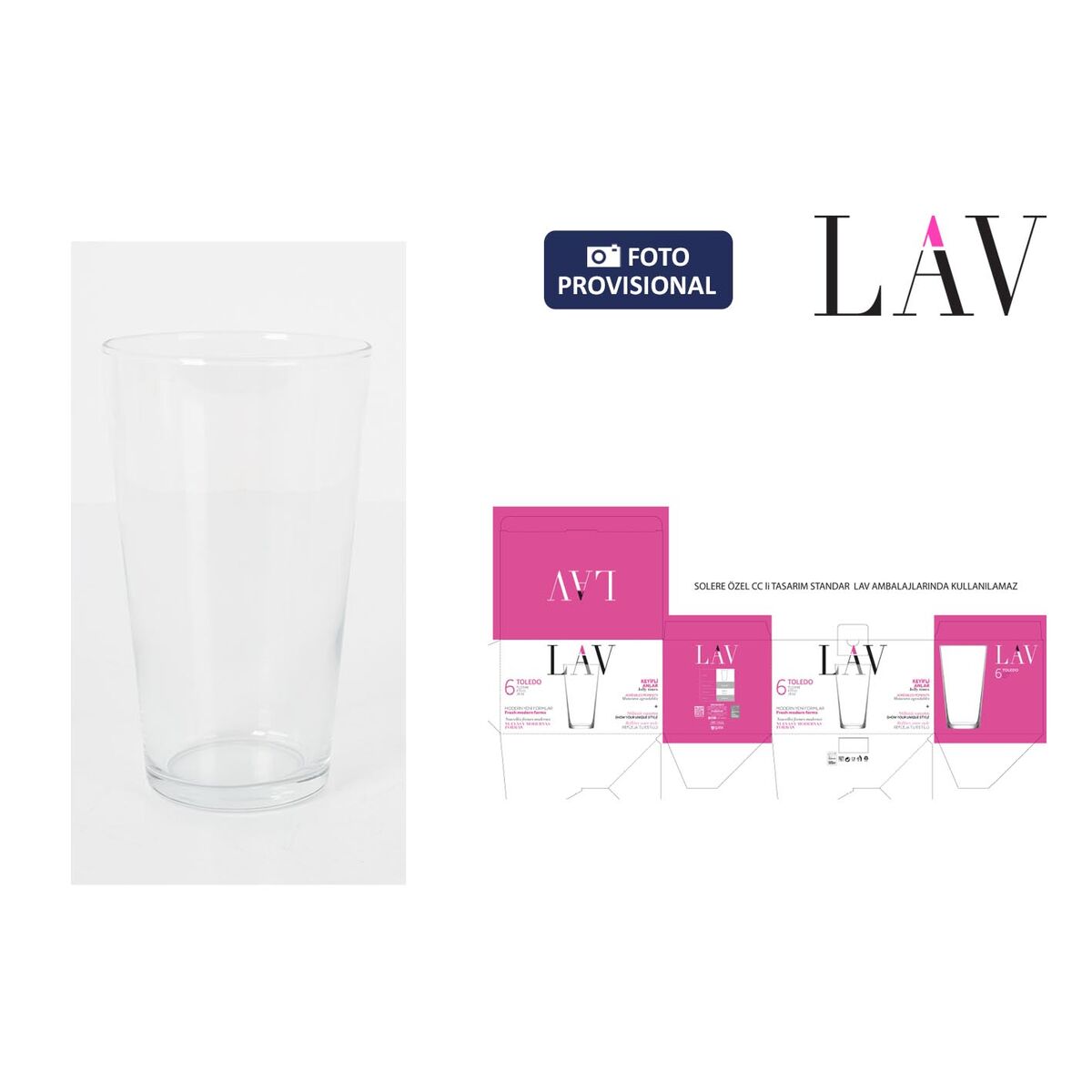 Set de Vasos LAV Toledo 6 Piezas (4 Unidades)
