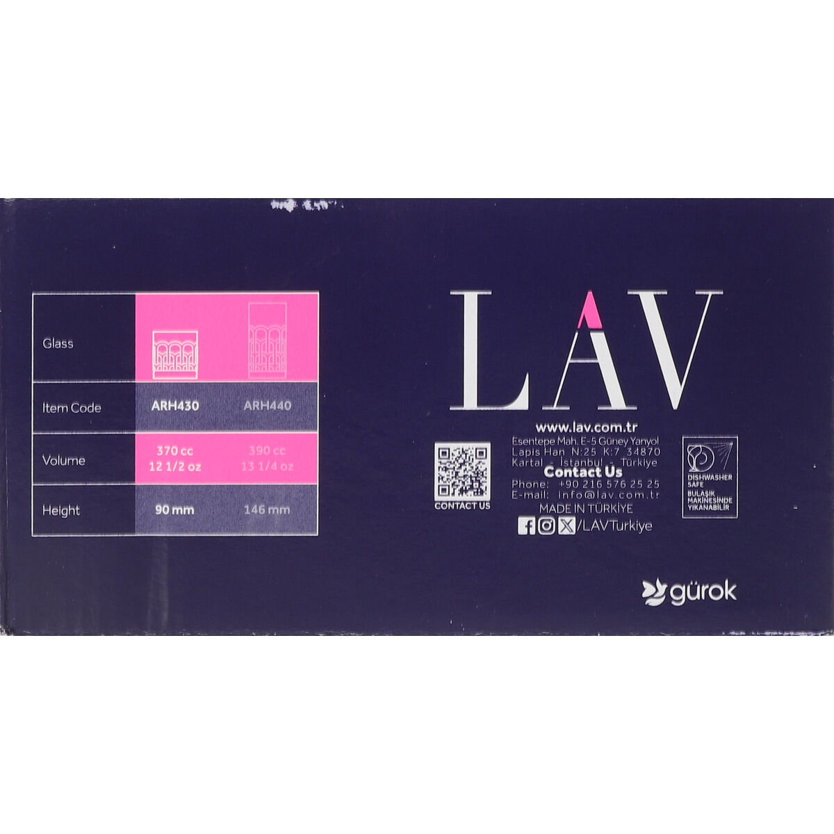 Set de Vasos LAV Archie 0,37 L 6 Piezas (4 Unidades)