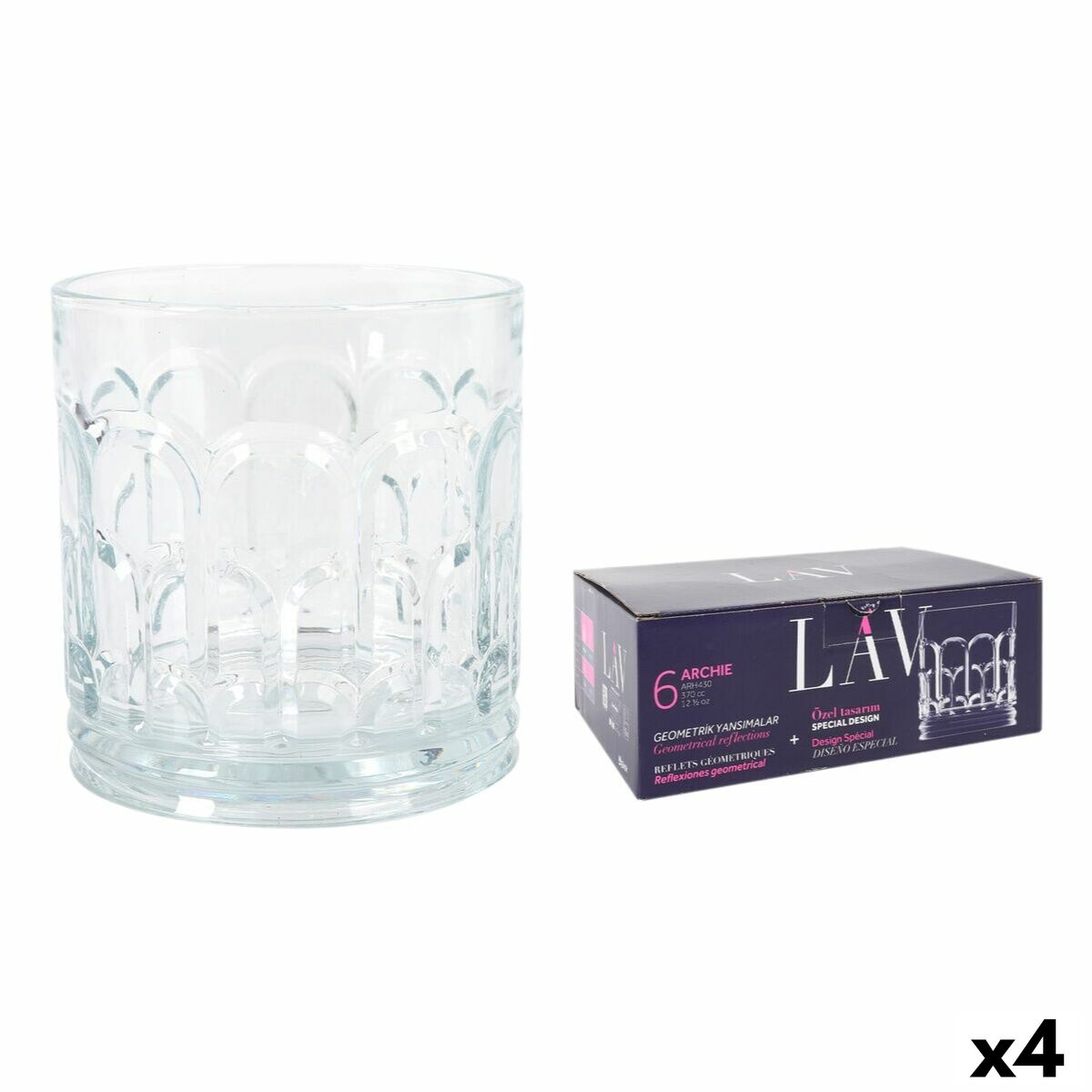 Set de Vasos LAV Archie 0,37 L 6 Piezas (4 Unidades)