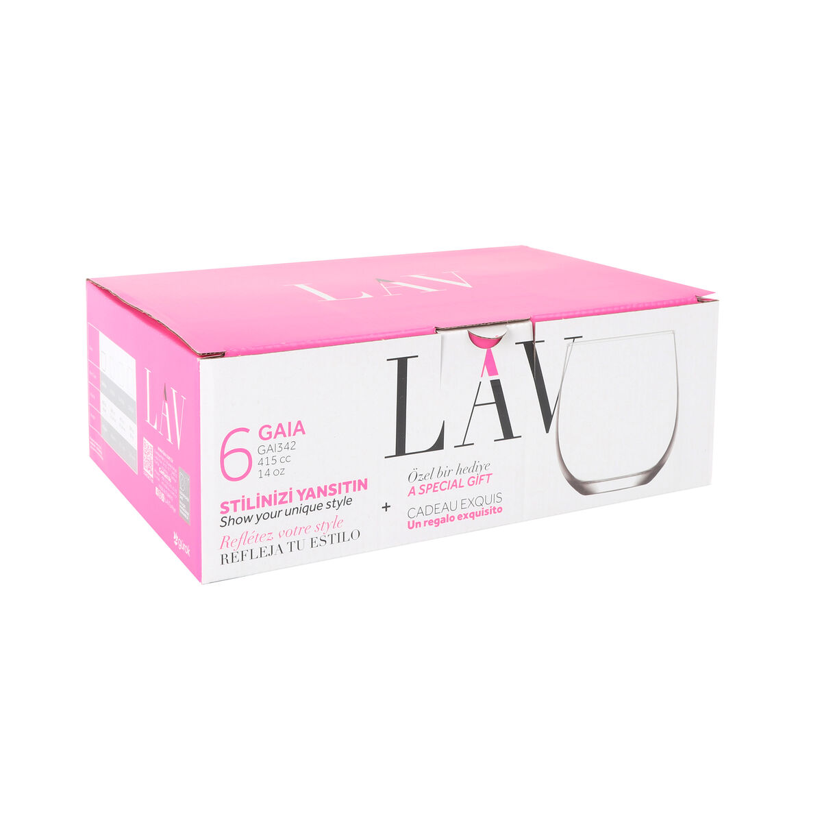 Set de Vasos LAV Gaia 415 ml 6 Piezas (8 Unidades)