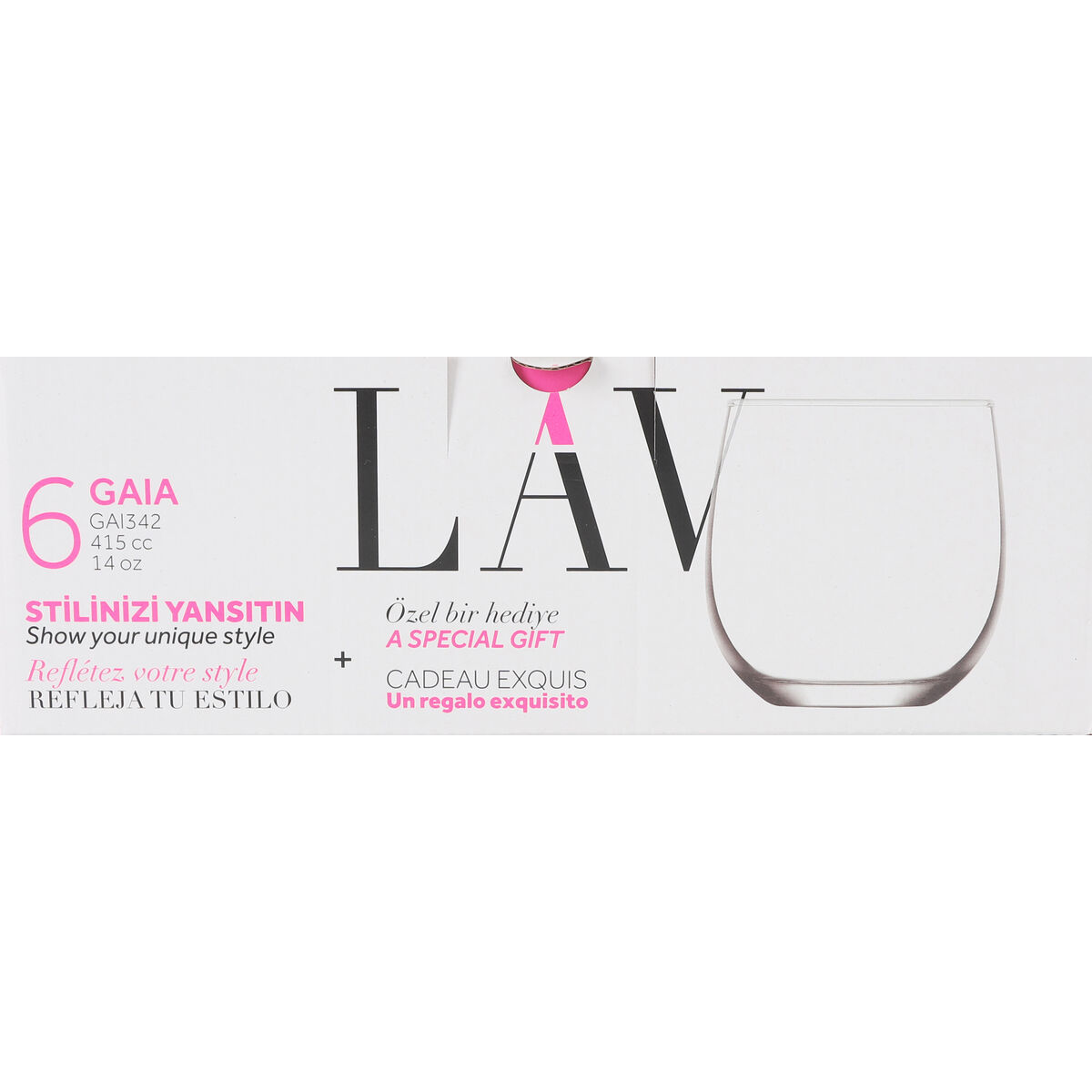 Set de Vasos LAV Gaia 415 ml 6 Piezas (8 Unidades)