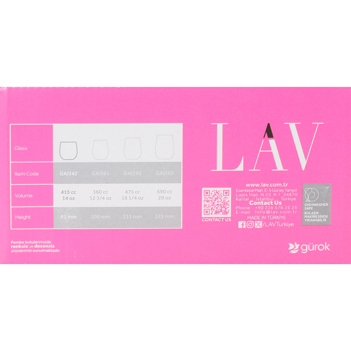 Set de Vasos LAV Gaia 415 ml 6 Piezas (8 Unidades)