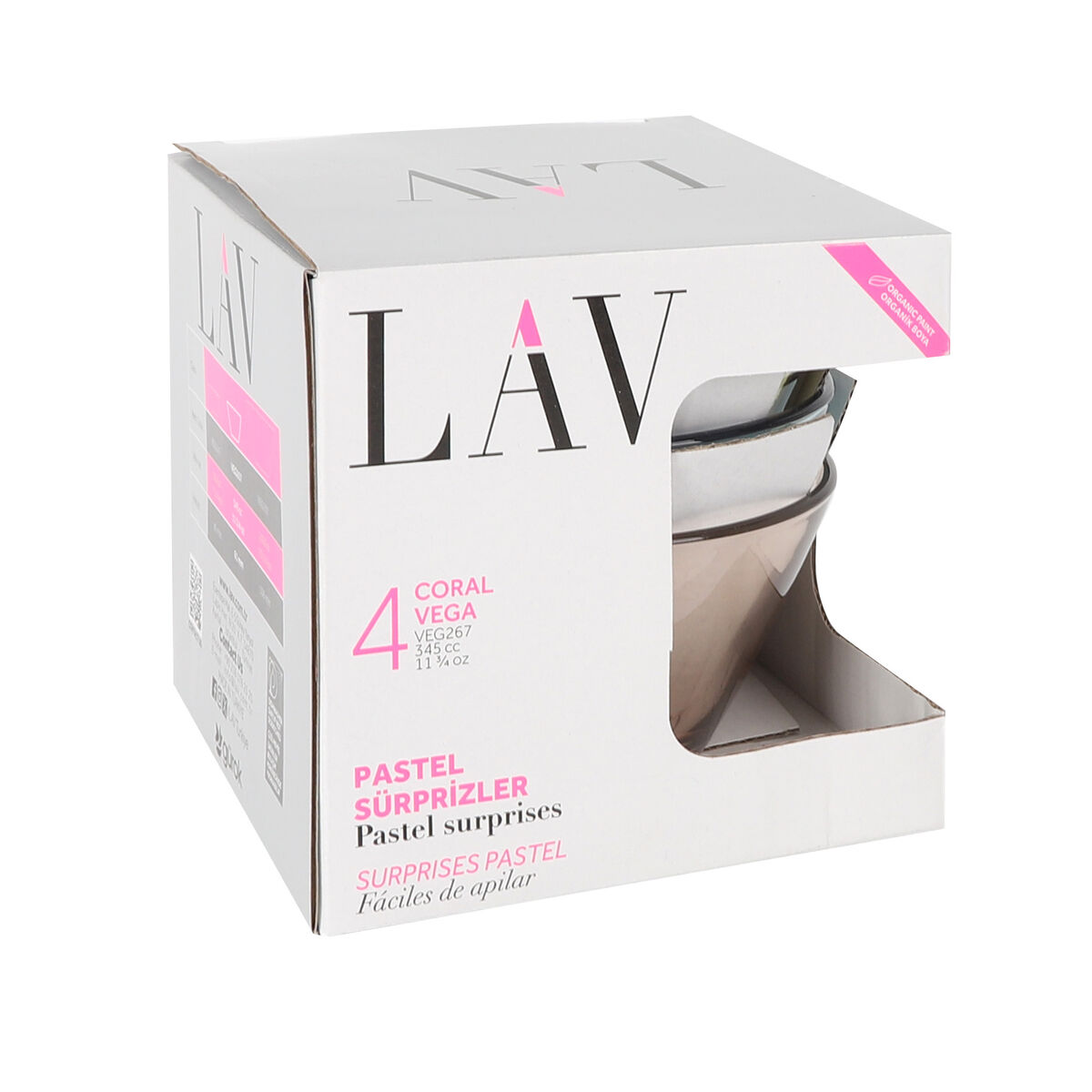 Bol para Aperitivos LAV 345 ml ø 12 x 6,1 cm 4 Piezas (6 Unidades)