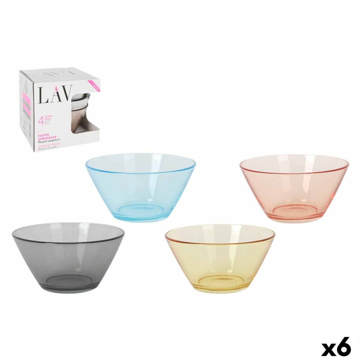 Bol para Aperitivos LAV 345 ml ø 12 x 6,1 cm 4 Piezas (6 Unidades)