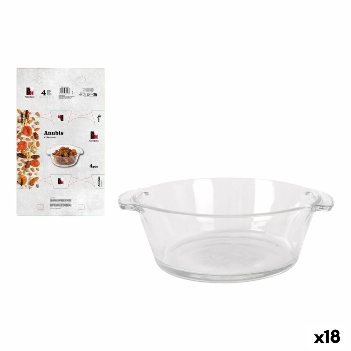 Set de Aperitivo Arcoglass Anubis Vidrio 4 Piezas (18 Unidades)