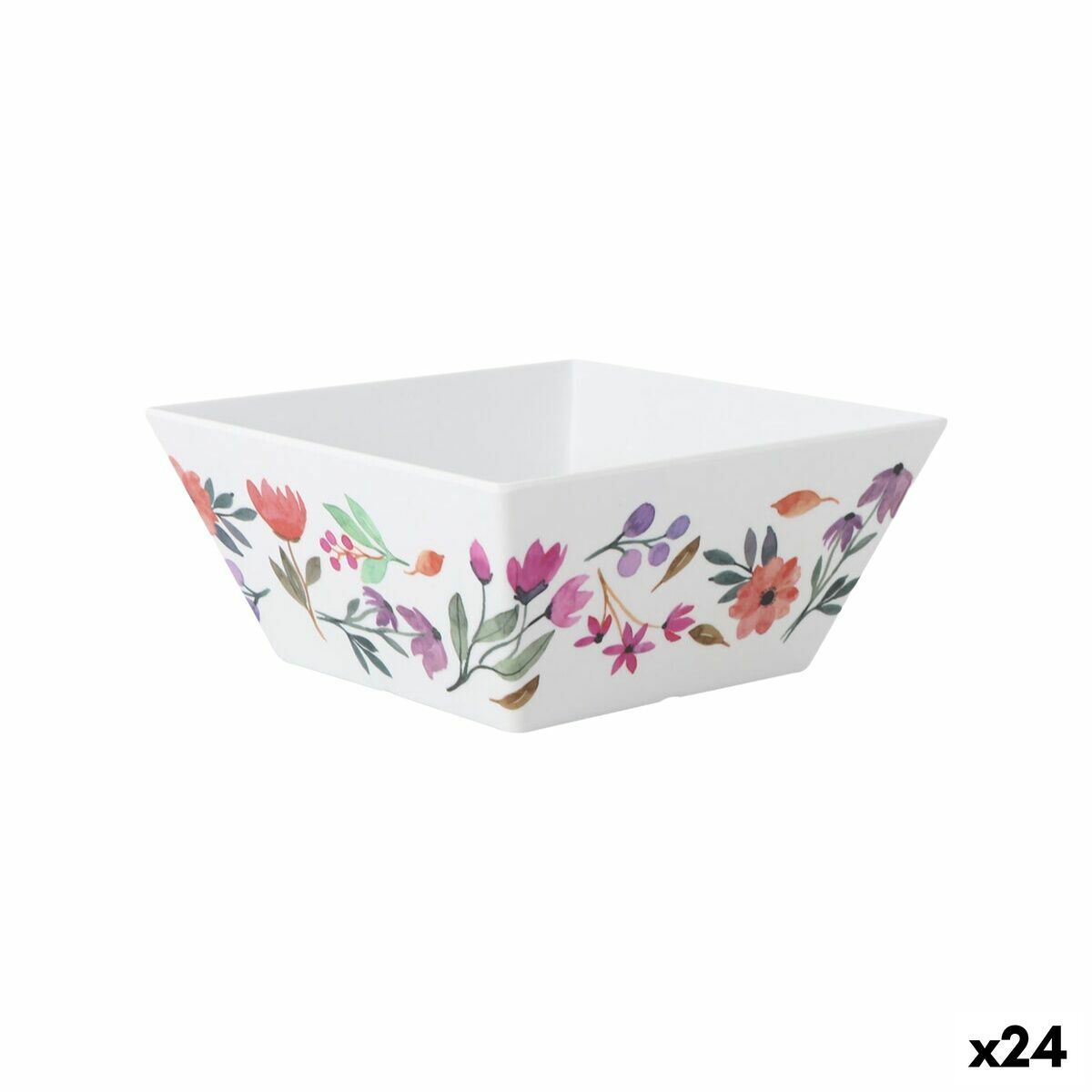 Bol para Aperitivos La Mediterránea Flores 18 x 18 x 8 cm (24 Unidades)