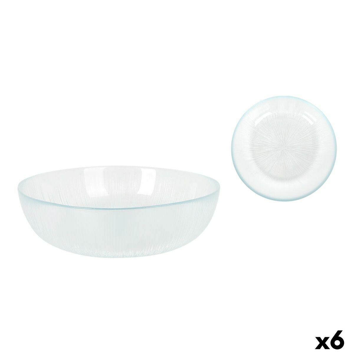 Plato Hondo La Mediterránea Venezia Vidrio Ø 18 cm (6 Unidades)