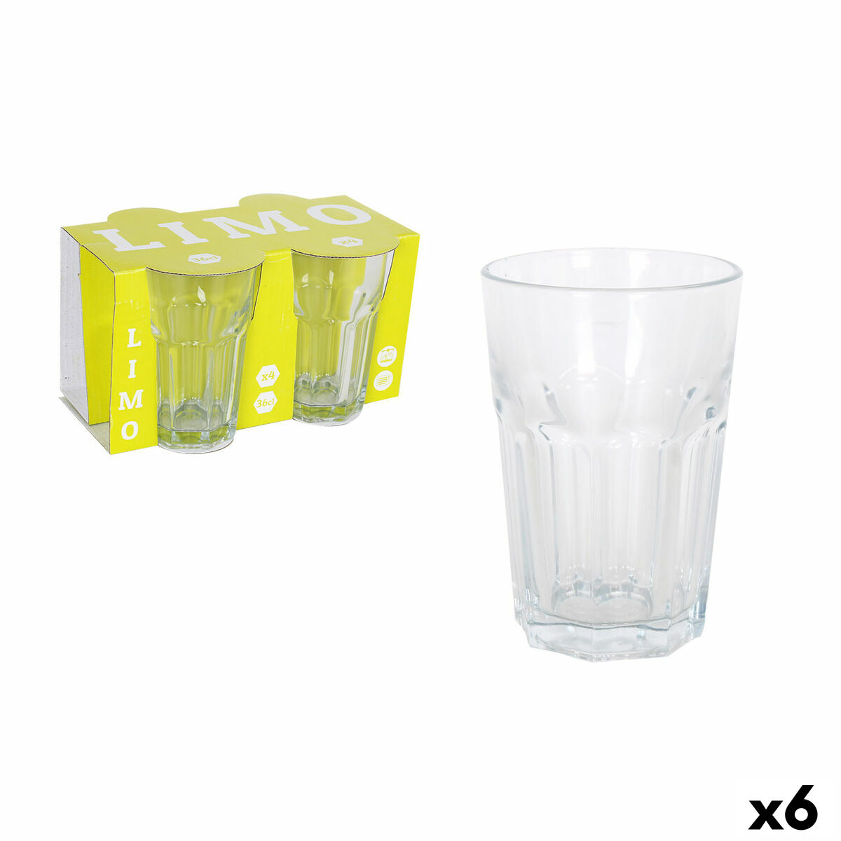 Set de Vasos La Mediterránea Limo 4 Piezas (6 Unidades)