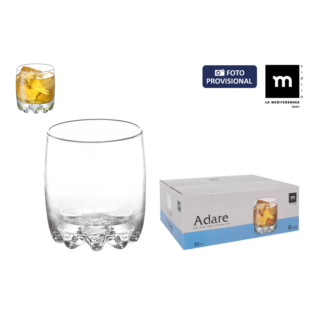 Set de Vasos La Mediterránea ADARE 0,3 L 6 Piezas (8 Unidades)