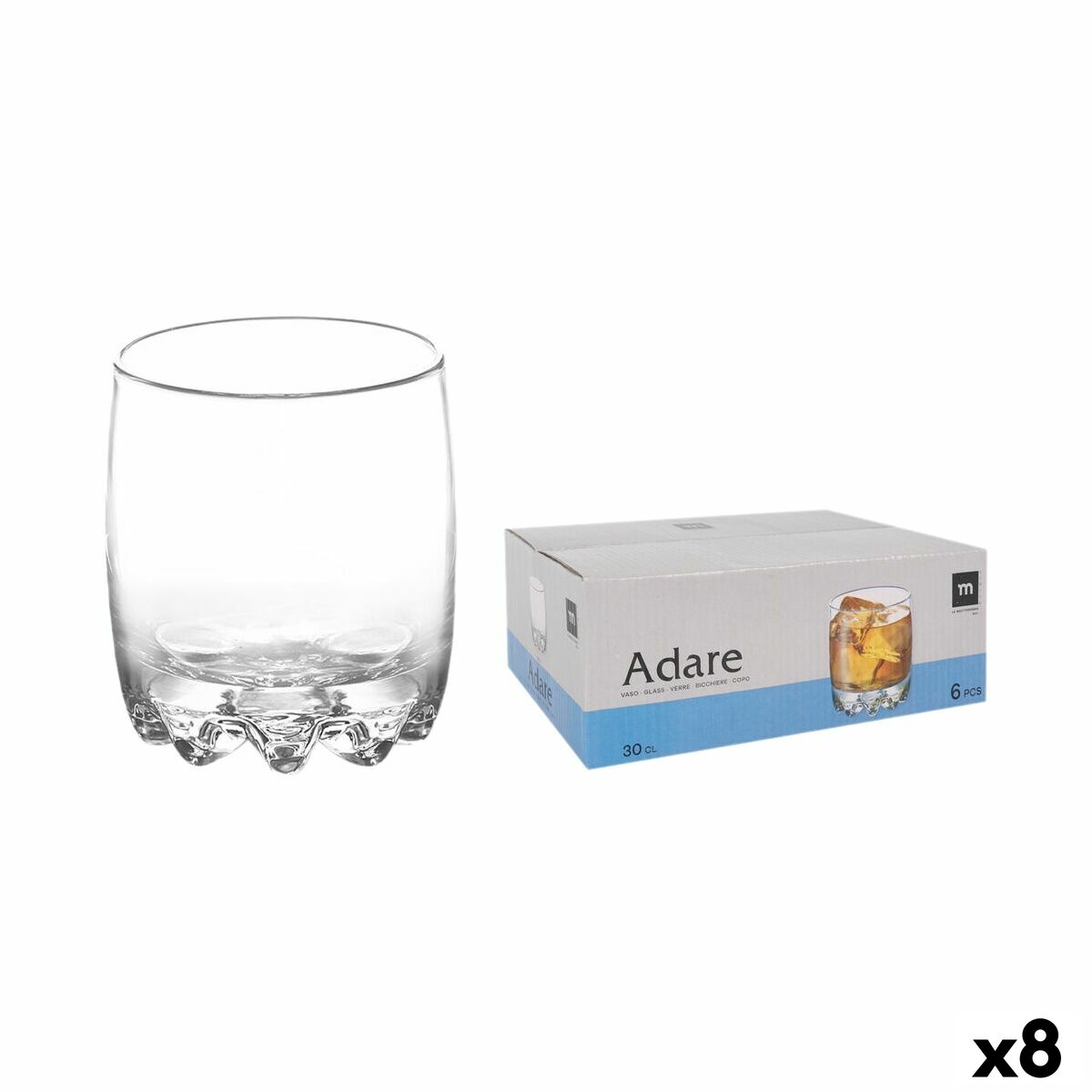 Set de Vasos La Mediterránea ADARE 0,3 L 6 Piezas (8 Unidades)