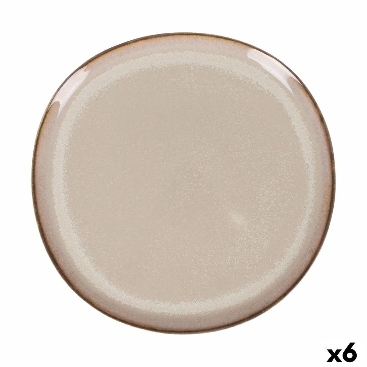 Plato de Postre Duomo Beige Ø 21 cm (6 Unidades)
