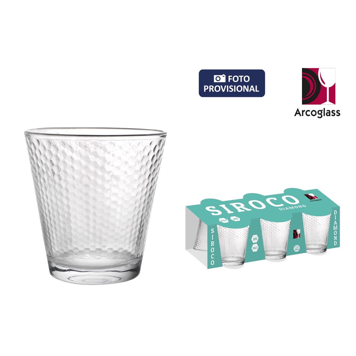 Set de Vasos La Mediterránea Siroco diamonds 6 Piezas (12 Unidades)