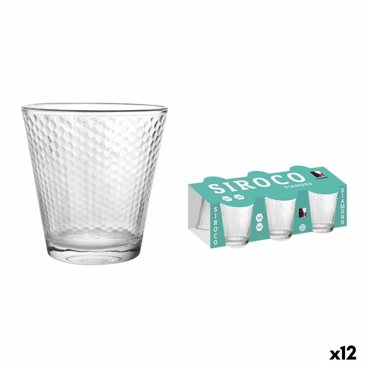 Set de Vasos La Mediterránea Siroco diamonds 6 Piezas (12 Unidades)
