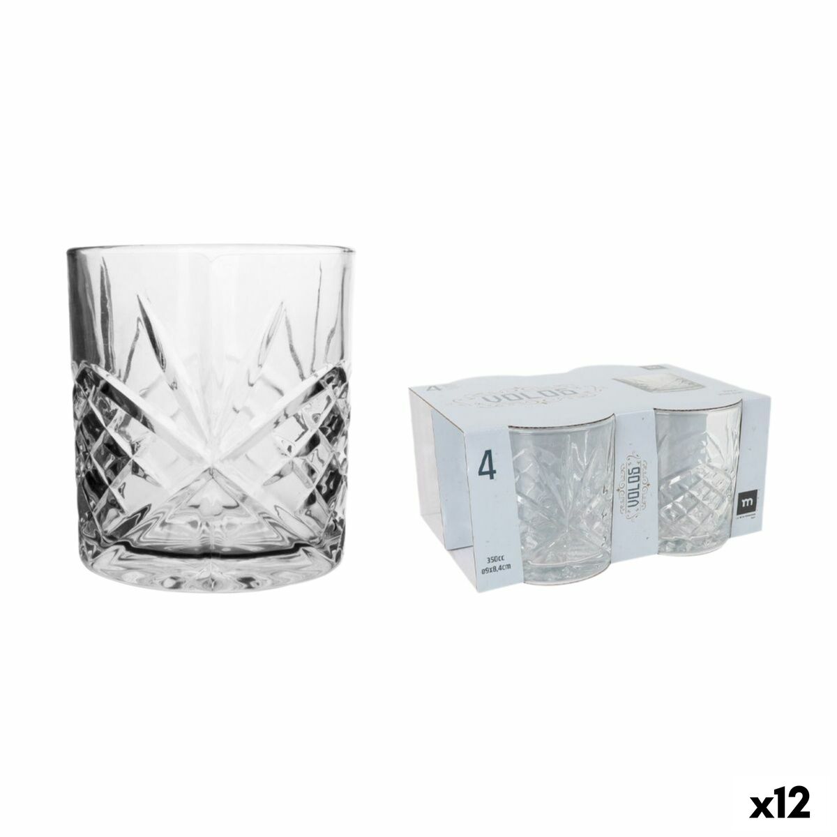 Set de Vasos La Mediterránea Volos 4 Piezas (12 Unidades)