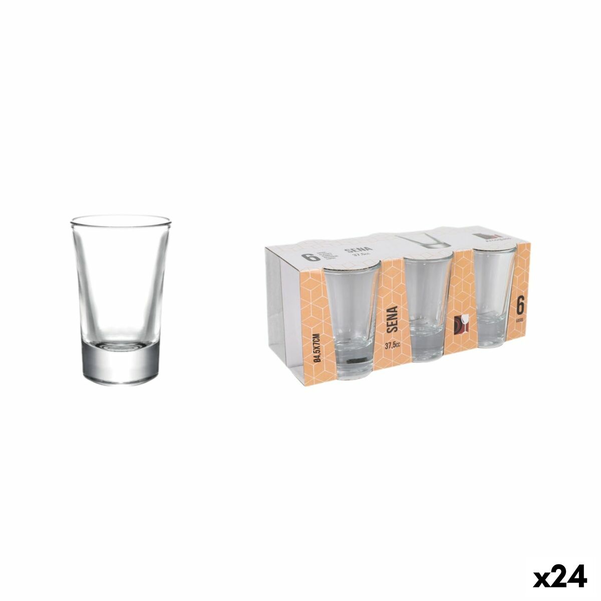 Set de Vasos de Chupito La Mediterránea Sena 6 Piezas (24 Unidades)