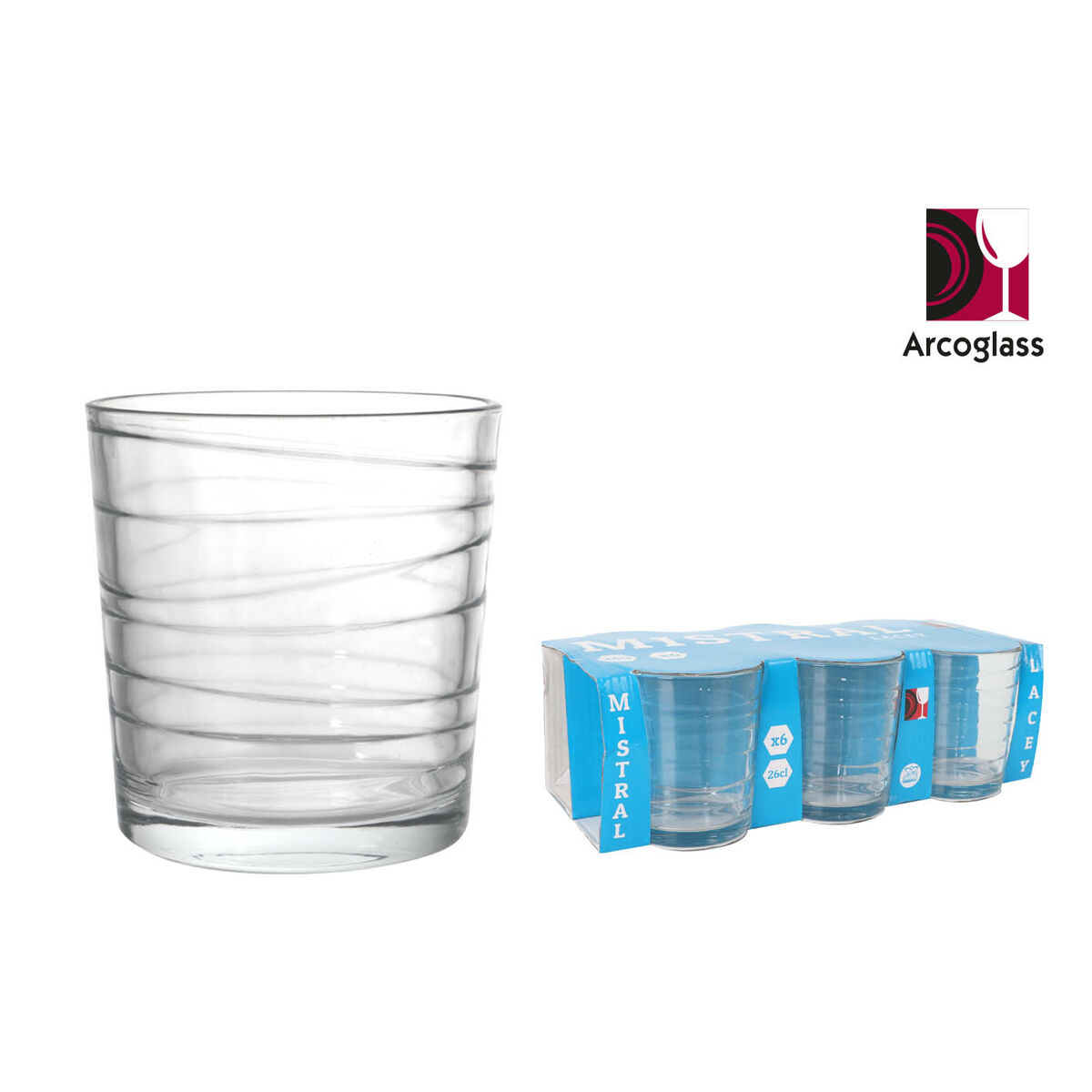 Set de Vasos La Mediterránea Mistral lacey 6 Piezas (12 Unidades)
