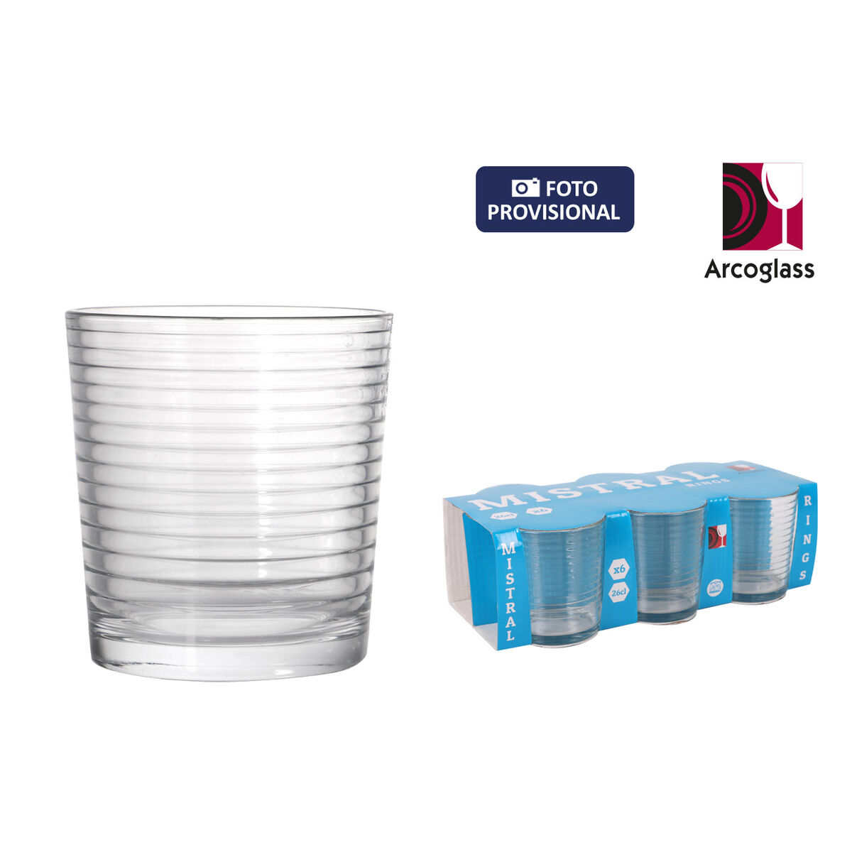 Set de Vasos La Mediterránea Mistral rings 6 Piezas (12 Unidades)