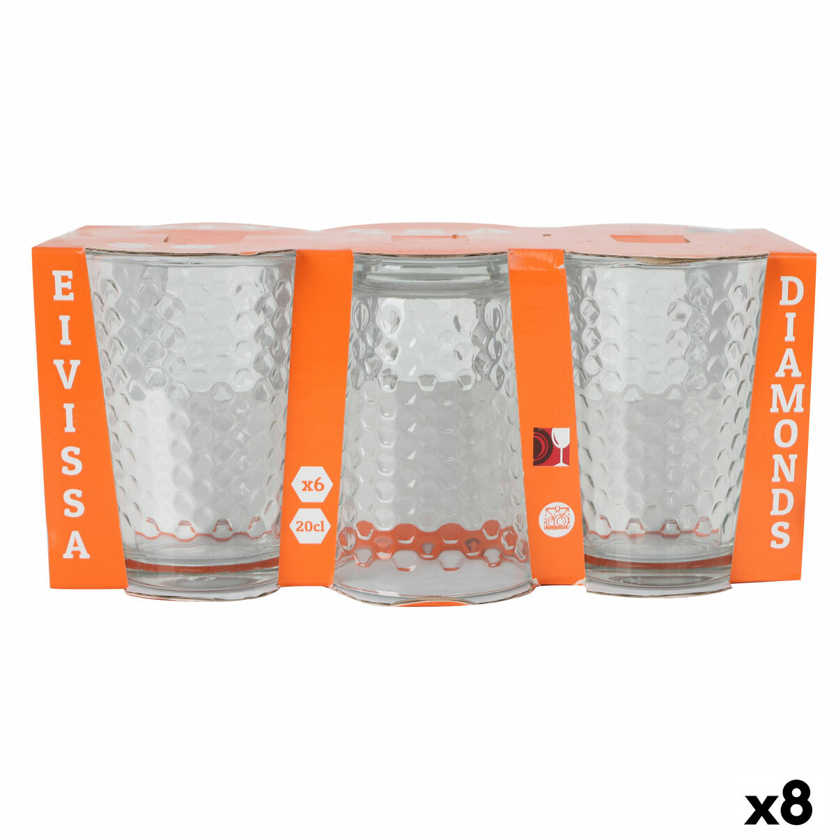 Set de Vasos La Mediterránea Diamonds 6 Piezas (8 Unidades)
