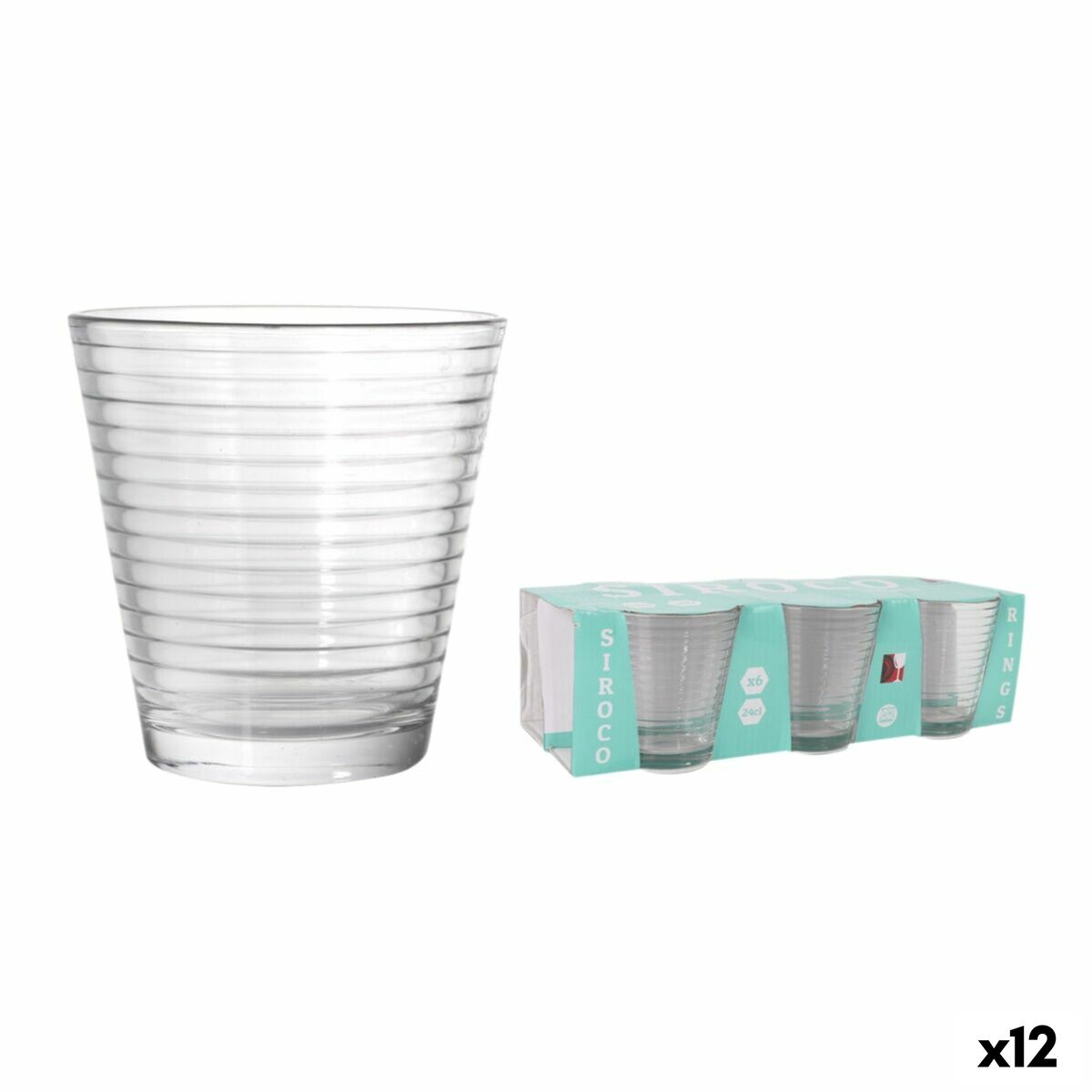 Set de Vasos La Mediterránea Siroco rings 6 Piezas (12 Unidades)
