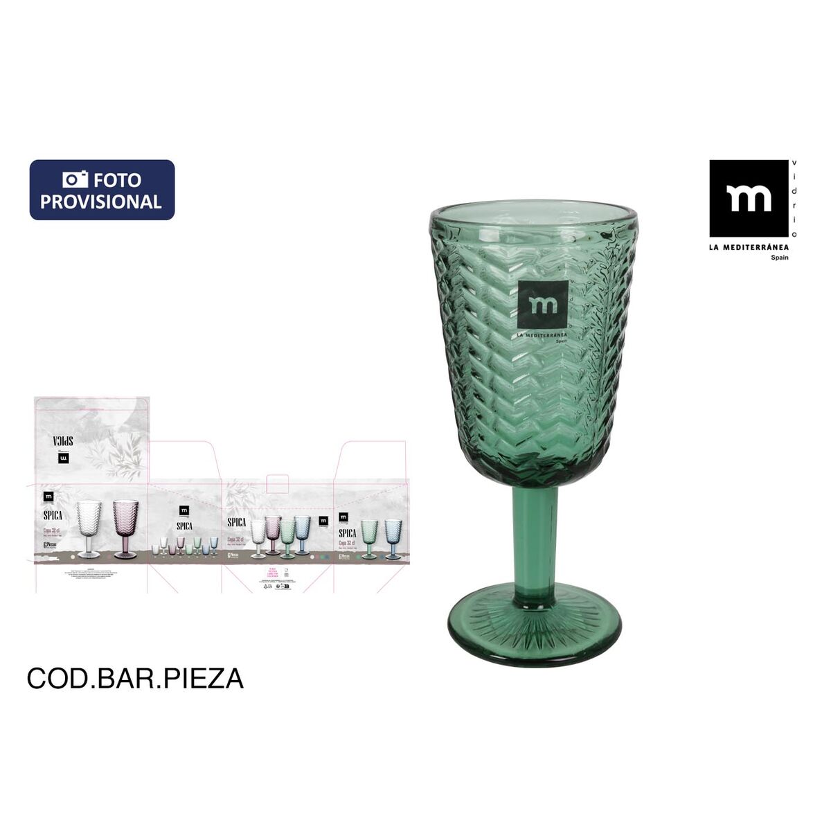 Copa de champán La Mediterránea Spica Verde (36 Unidades)