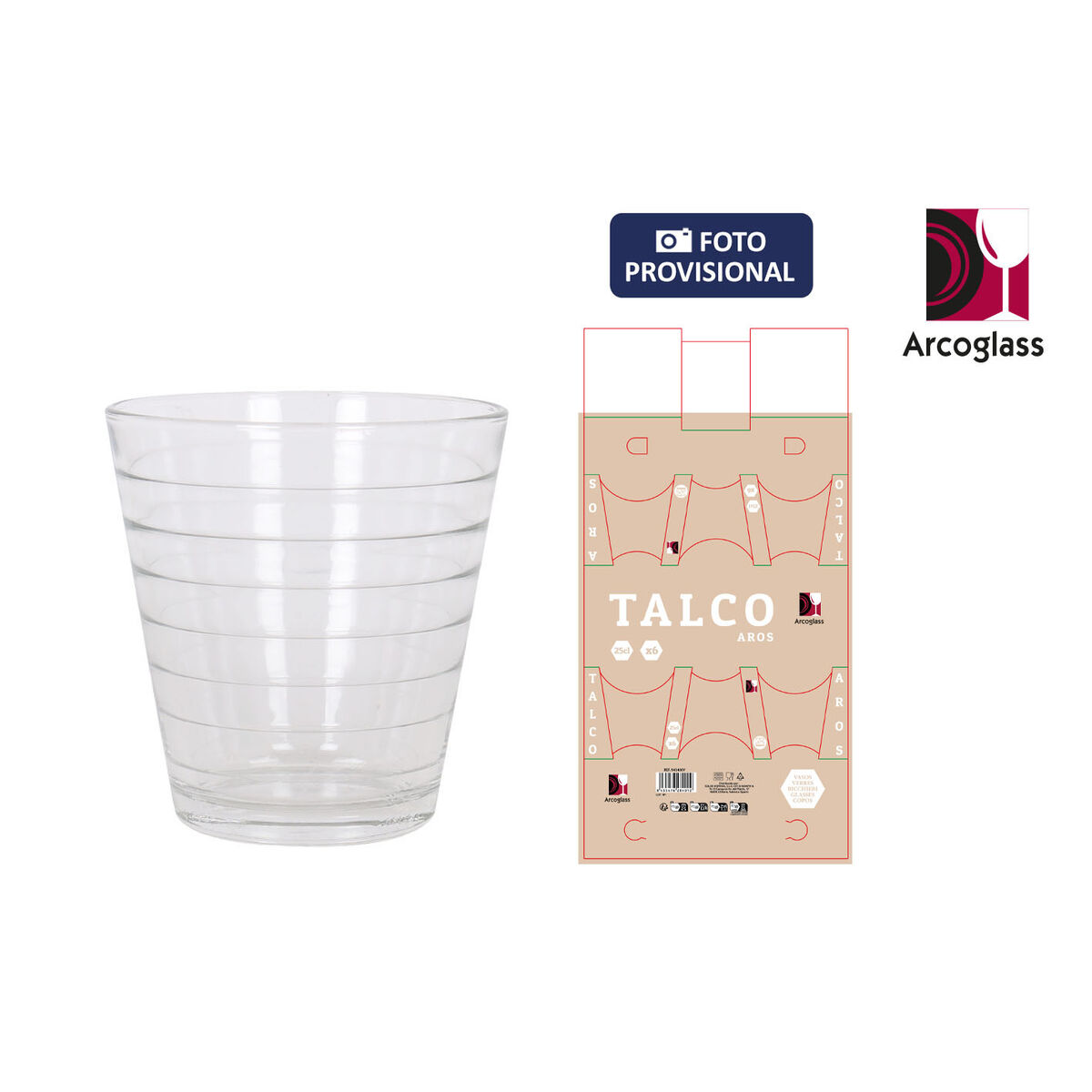 Set de Vasos La Mediterránea Talco aros 6 Piezas (8 Unidades)