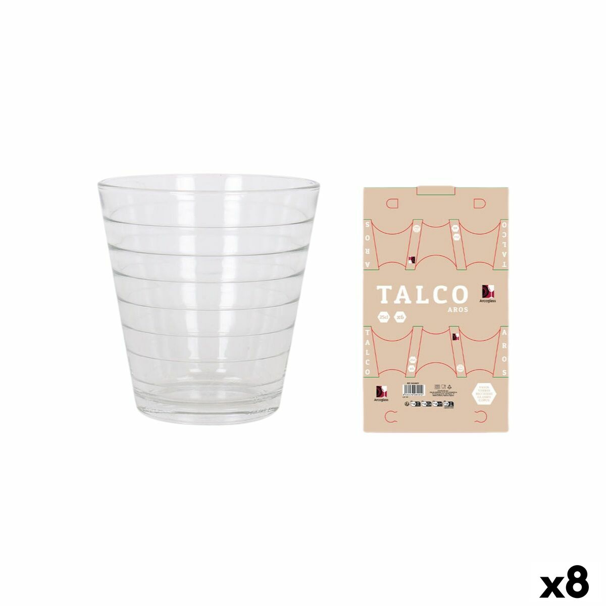 Set de Vasos La Mediterránea Talco aros 6 Piezas (8 Unidades)