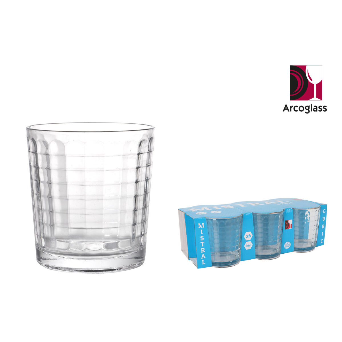 Set de Vasos La Mediterránea Mistral cubic 6 Piezas (12 Unidades)