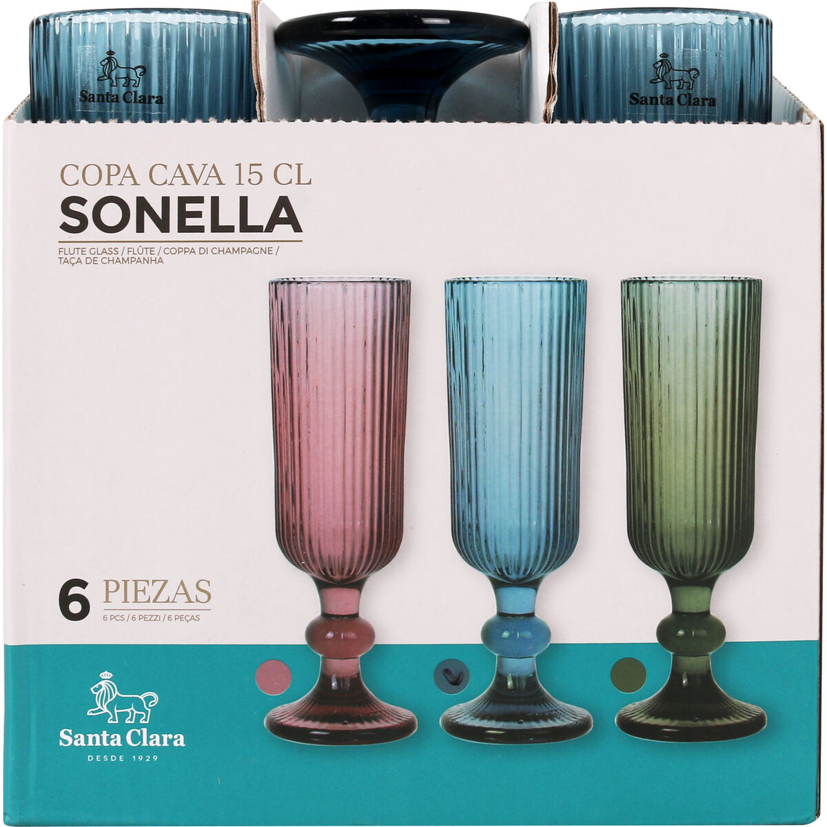 Copa de champán Santa Clara Sonella Azul (36 Unidades)