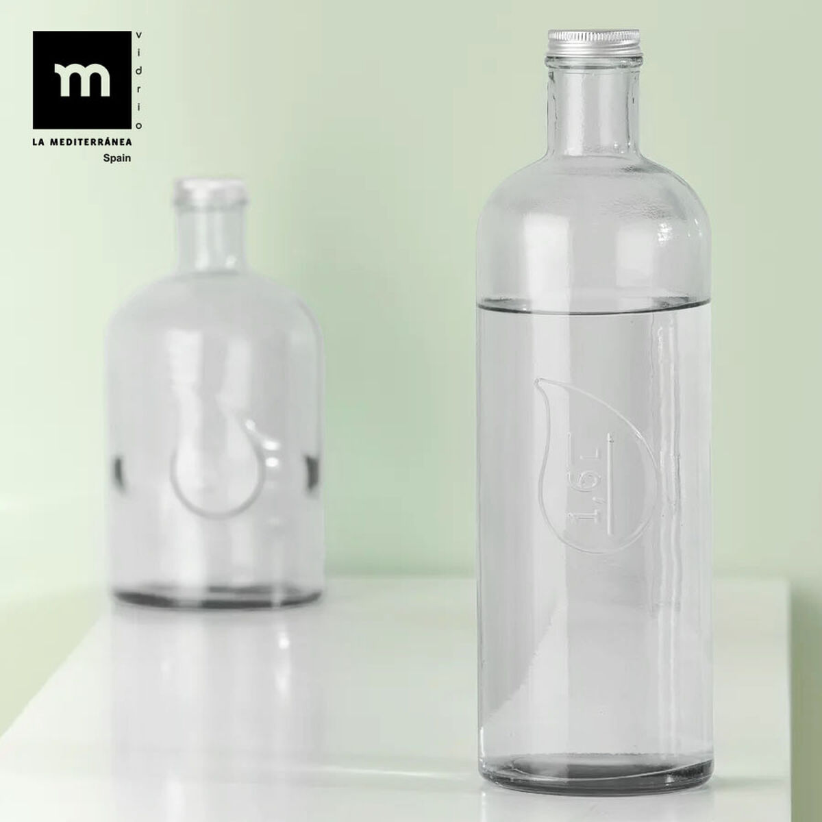 Botella de Cristal La Mediterránea Metal Vidrio 1,6 L (12 Unidades)