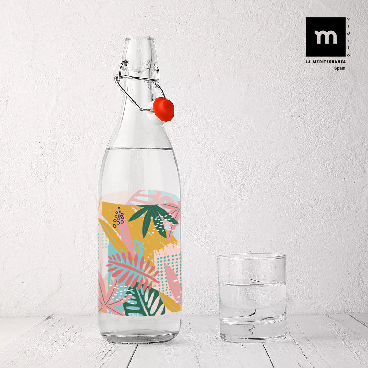 Botella de Cristal La Mediterránea Vidrio 1 L (12 Unidades)