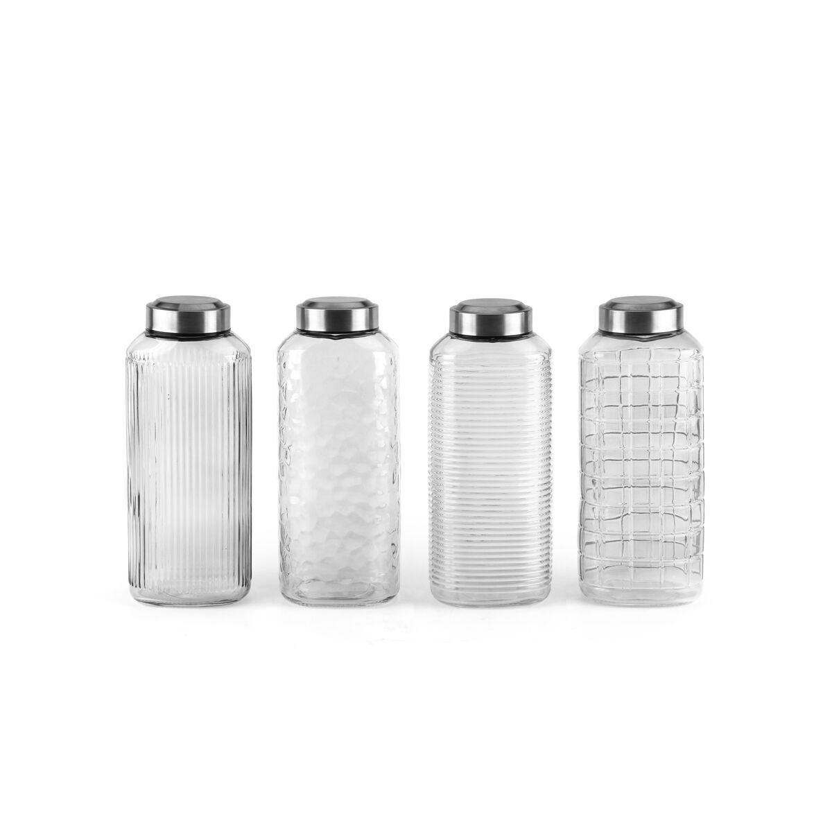 Botella de Cristal La Mediterránea Vidrio Acero 1,3 L (12 Unidades)