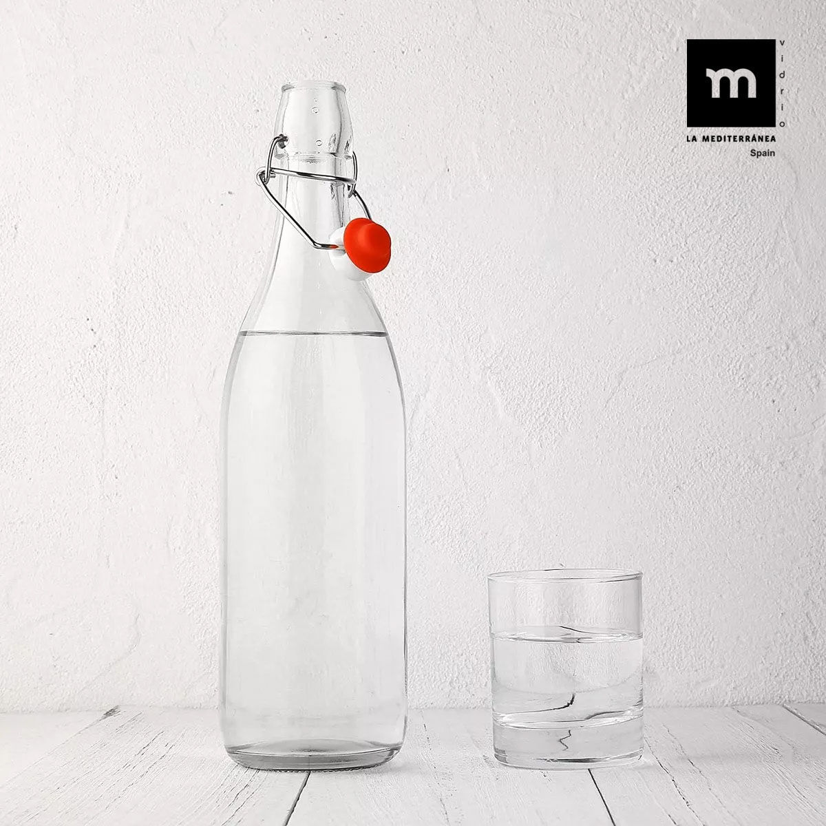 Botella de Cristal La Mediterránea Vidrio 1 L (12 Unidades)