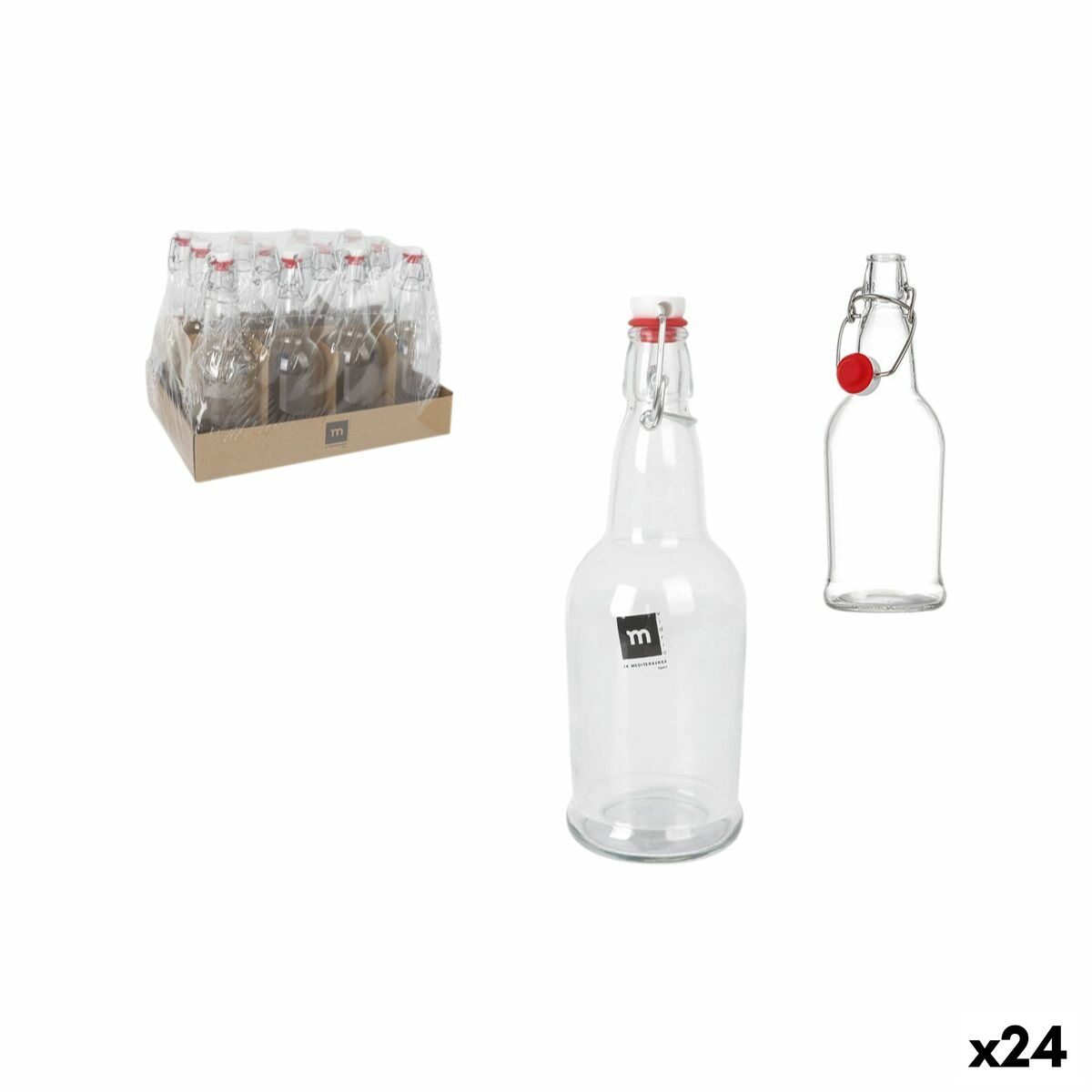 Botella de Cristal La Mediterránea 500 ml 0,5 L (24 Unidades)