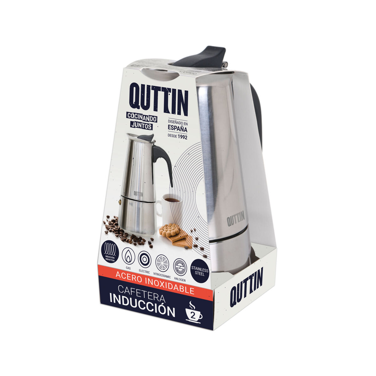 Cafetera Italiana Quttin 6 Tazas (6 Unidades)