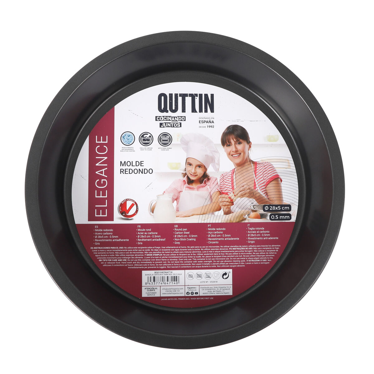 Bandeja para Horno Quttin Redonda 28 x 5 cm (12 Unidades)