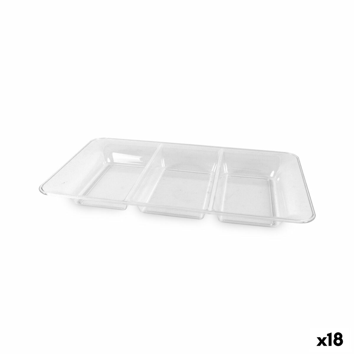 Bandeja de Aperitivos Algon Rectangular 36 x 23 cm (18 Unidades)