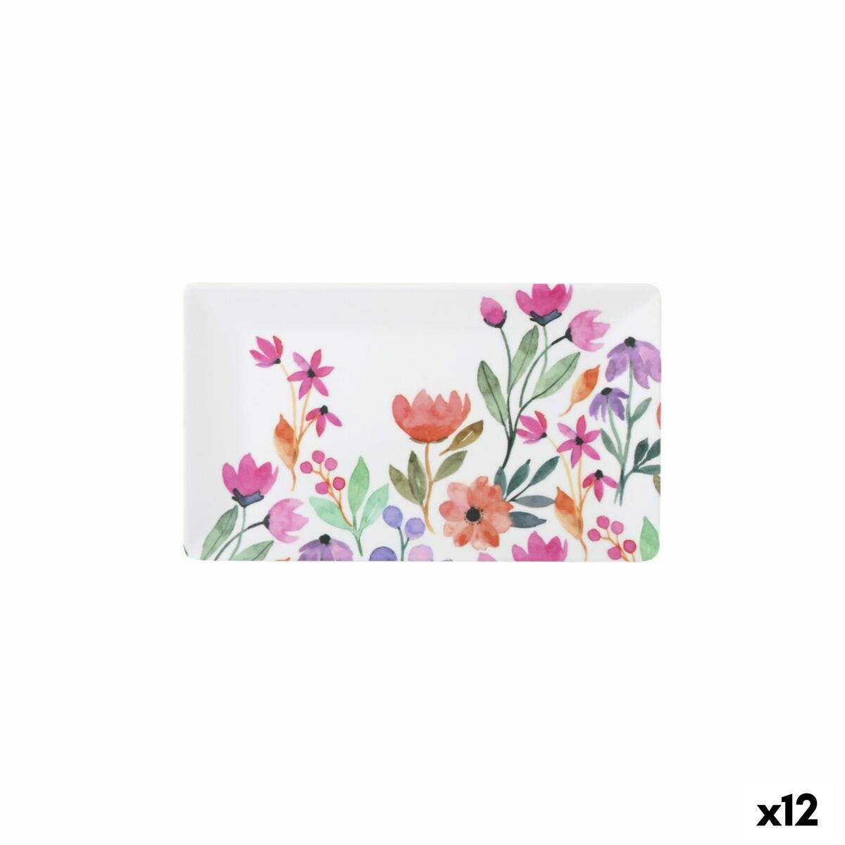 Bandeja de Aperitivos La Mediterránea Flores 25 x 15 x 2 cm (12 Unidades)