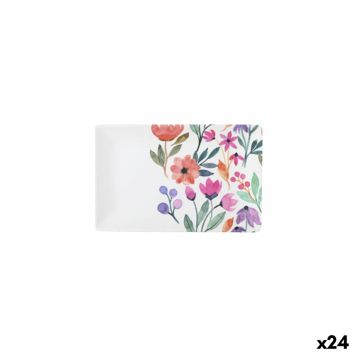 Bandeja de Aperitivos La Mediterránea Flores 20 x 13 x 2 cm (24 Unidades)