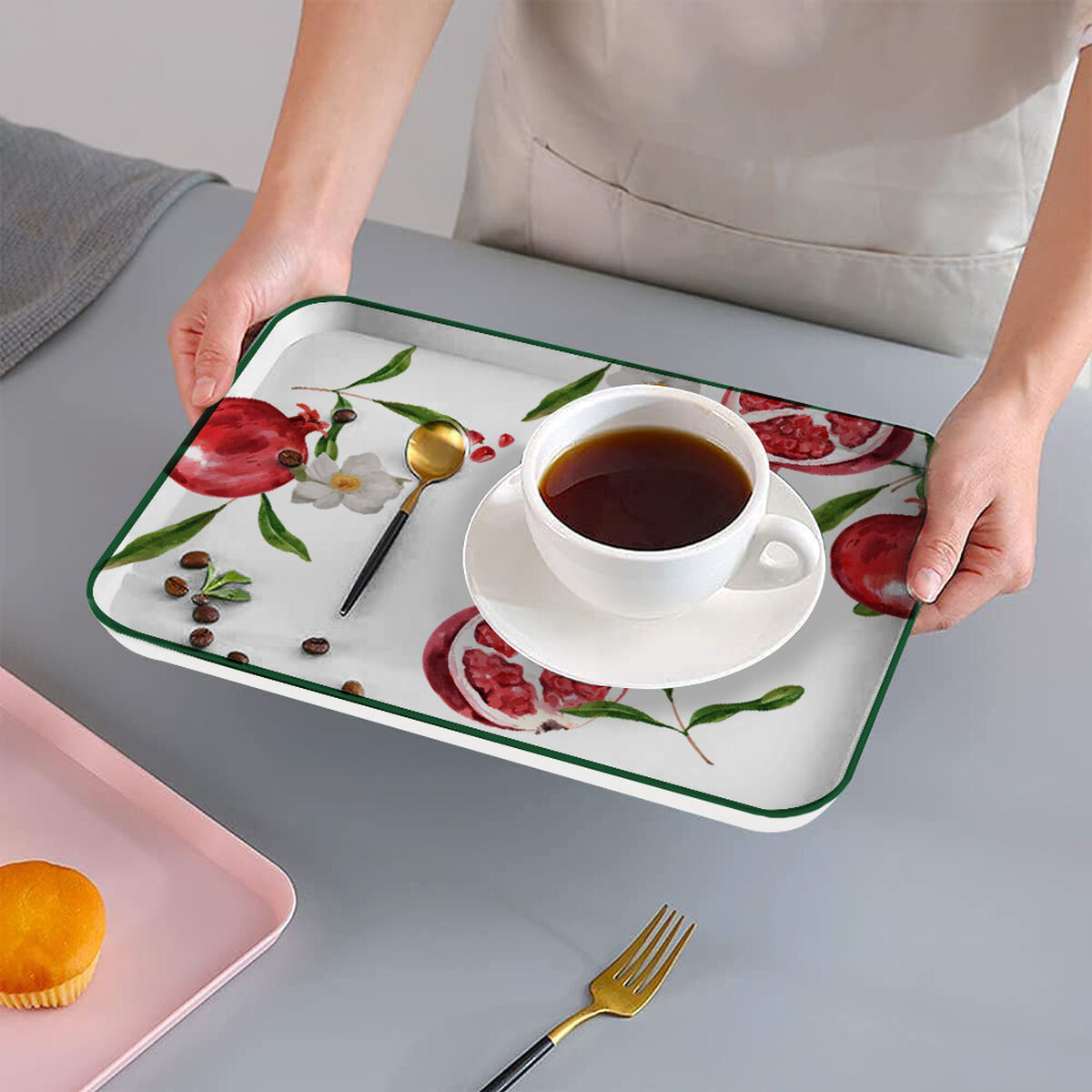 Bandeja La Mediterránea 27 x 21 cm Frutas 18 Unidades