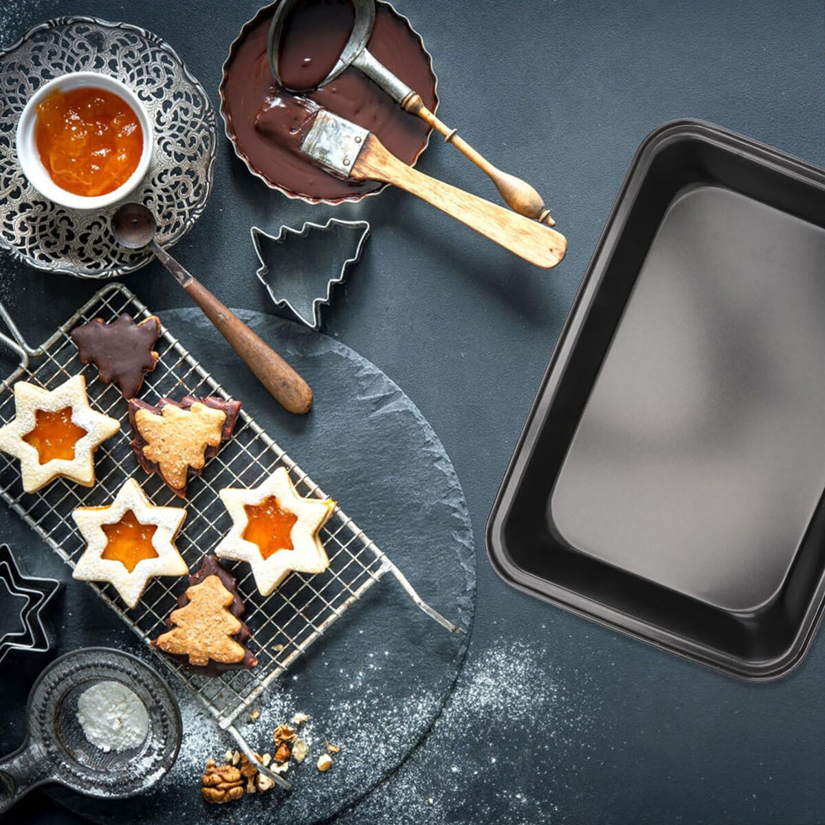 Bandeja para Horno Quttin Rectangular 34 x 24 cm 42 x 29 cm (2 Piezas) (6 Unidades)