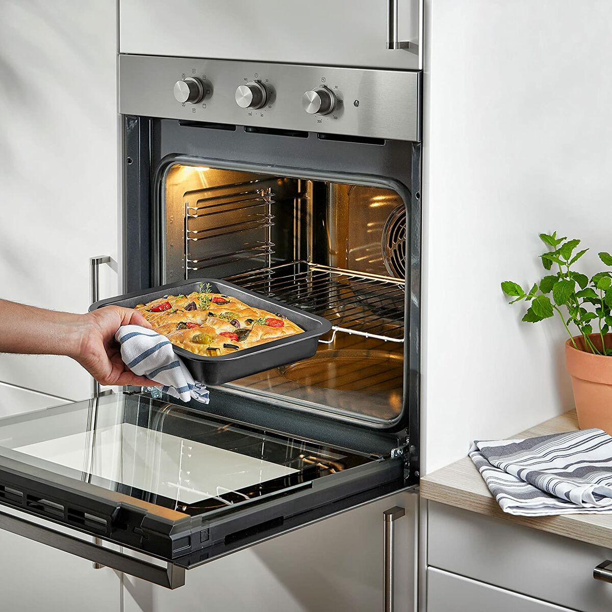 Bandeja para Horno Quttin Rectangular 34 x 24 cm 42 x 29 cm (2 Piezas) (6 Unidades)