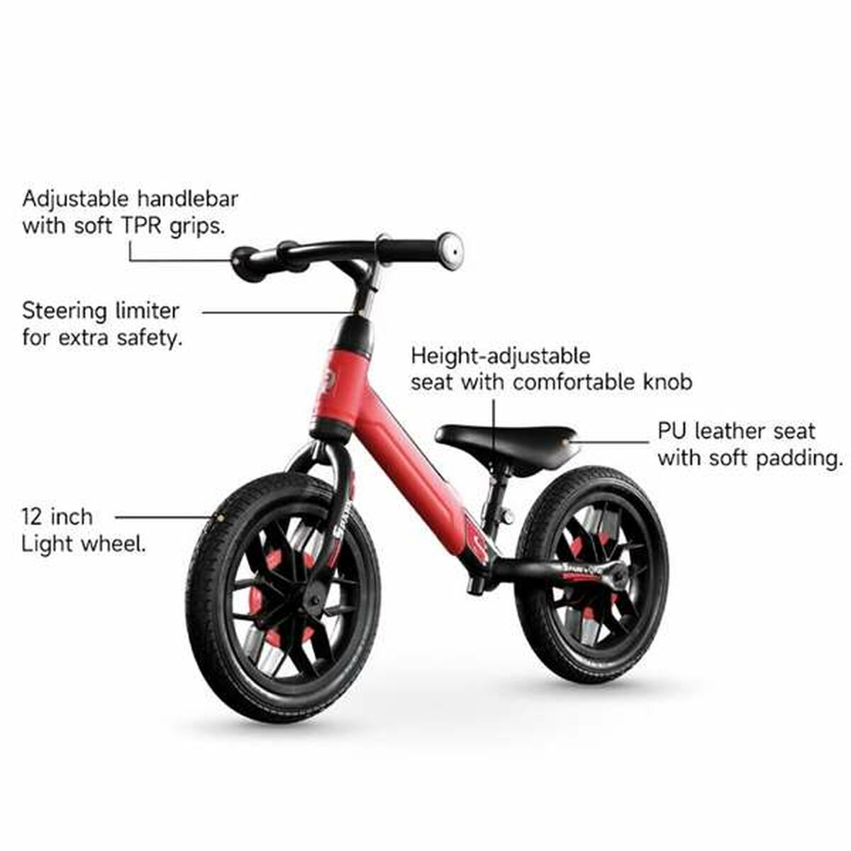 Bicicleta Infantil Ociotrends Spark Rojo Sin Pedales