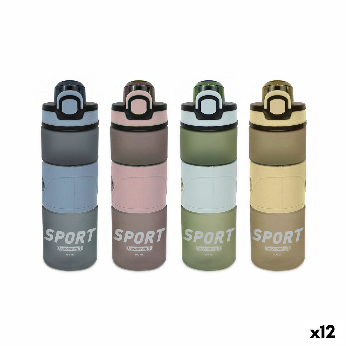 Botella de Agua Bewinner 500 ml 0,5 L 7 x 20,5 cm (12 Unidades)