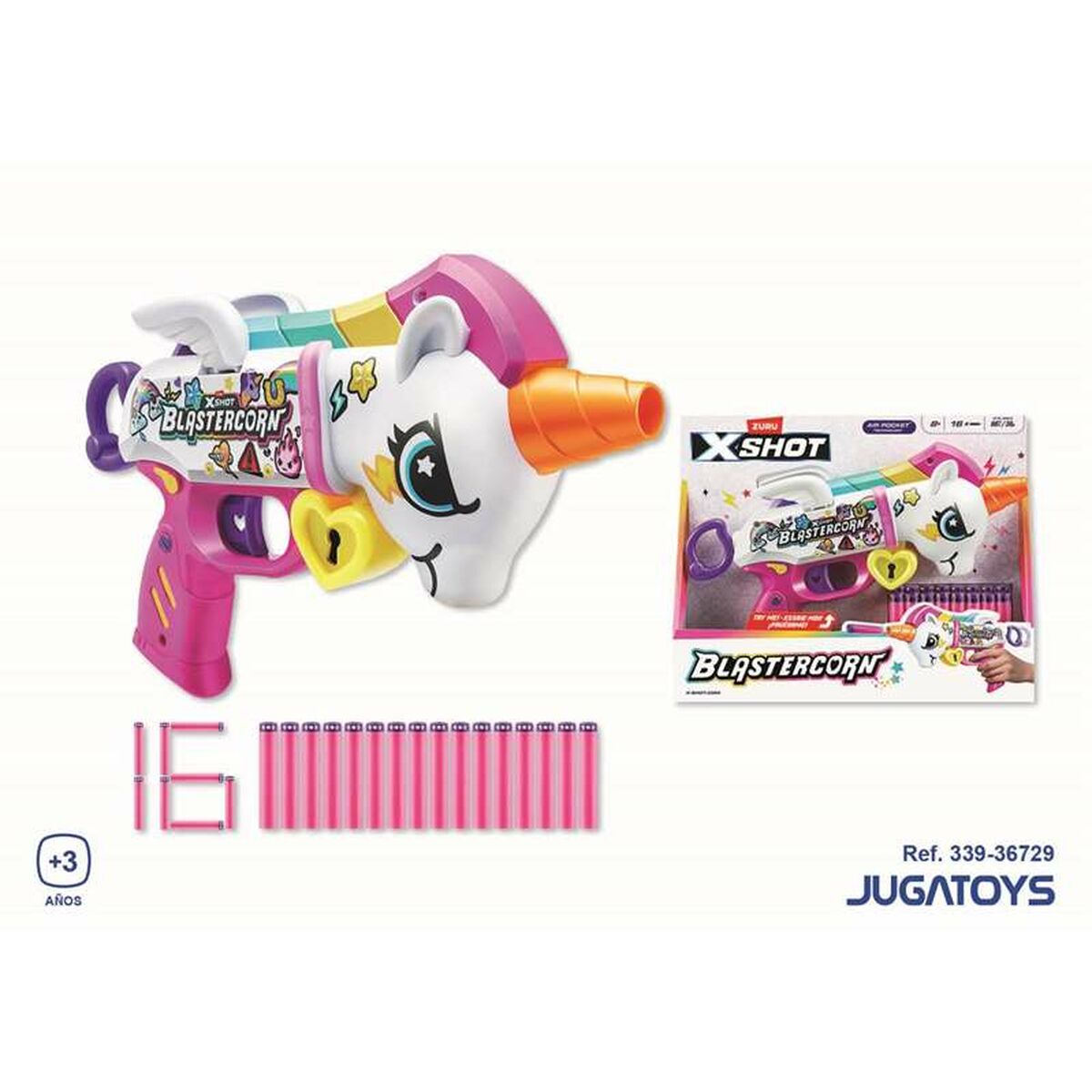 Pistola de Dardos Zuru X-Shot Blastercorn Unicorn